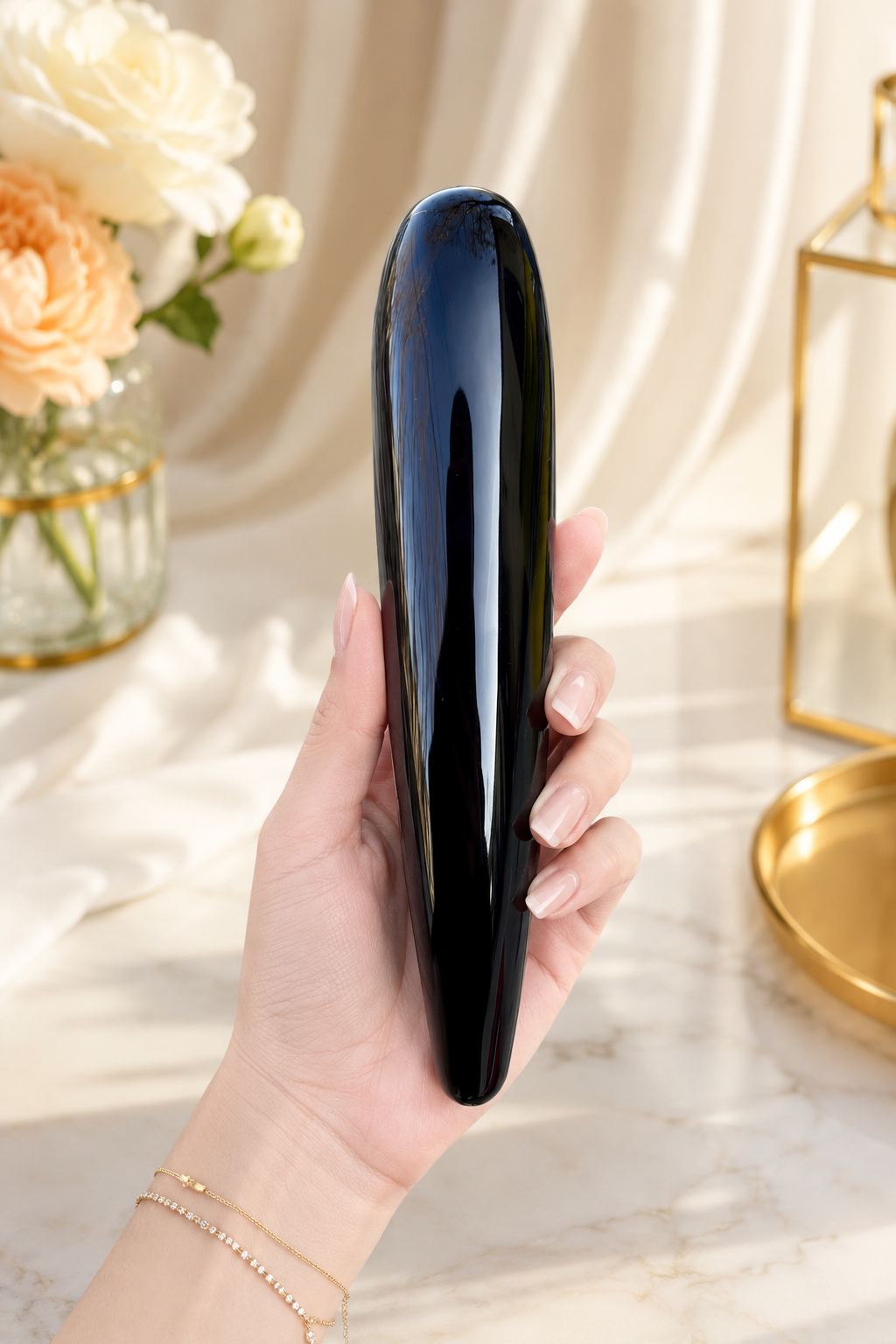 Auracrystal Thanatos Obsidian Crystal Massage Wand