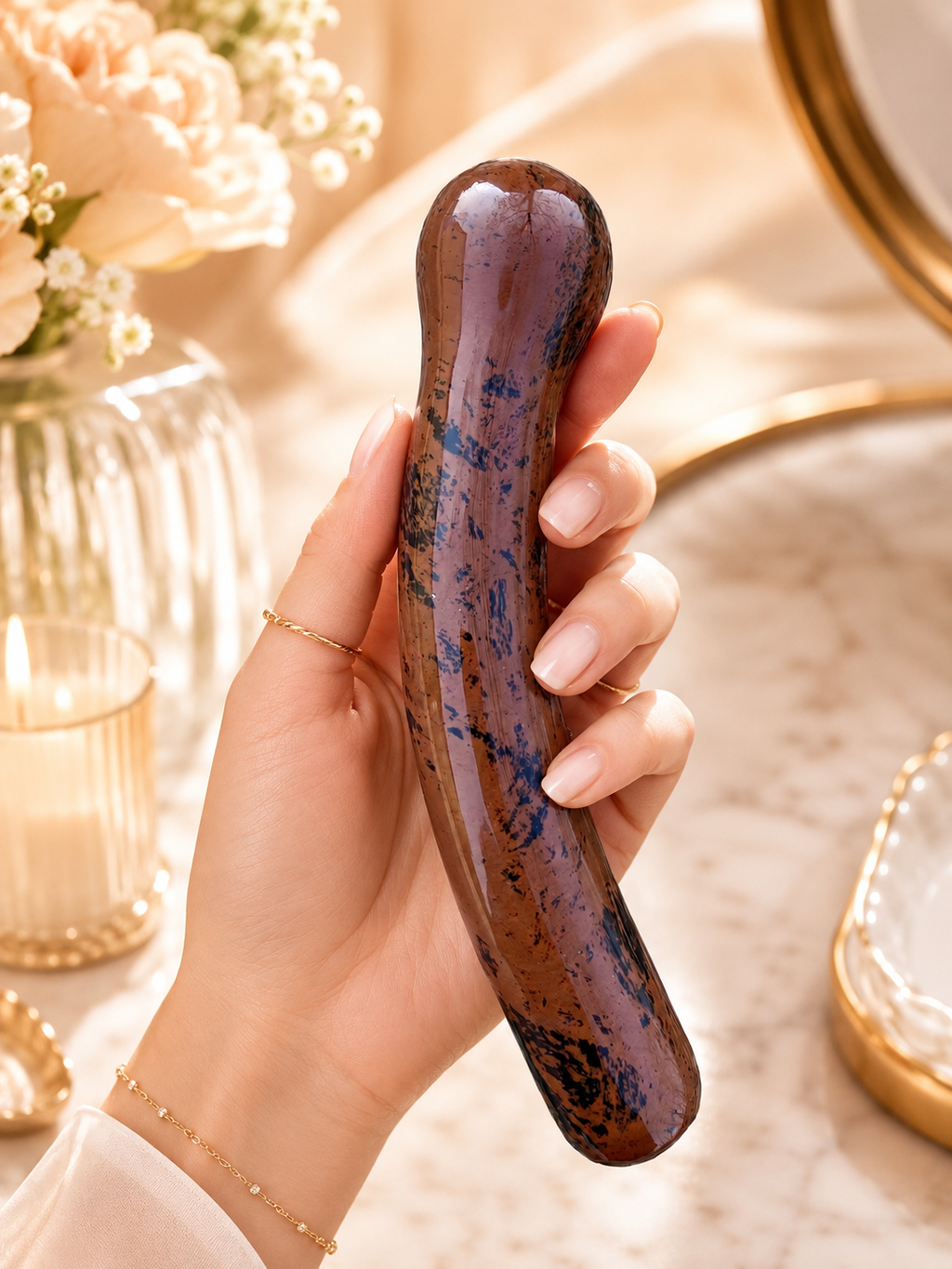 Auracrystal Hedone Mahogany Obsidian Crystal Massage Wand
