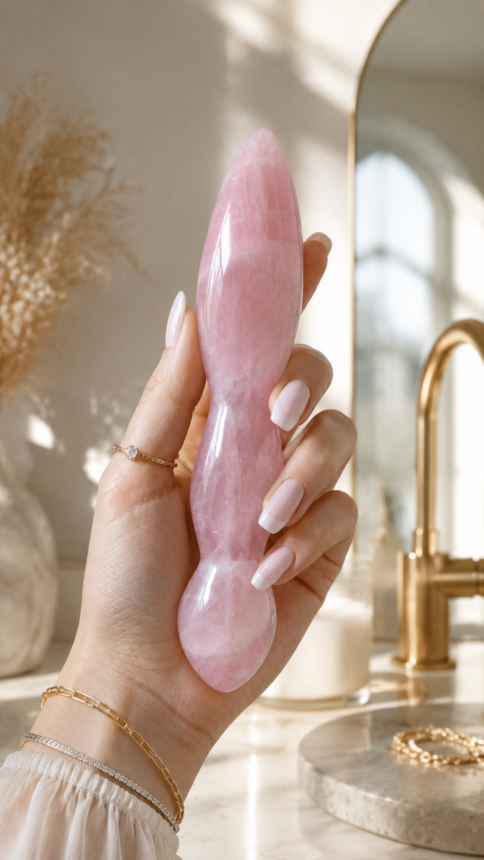 Auracrystal Eros Rose Quartz Crystal Massage Wand