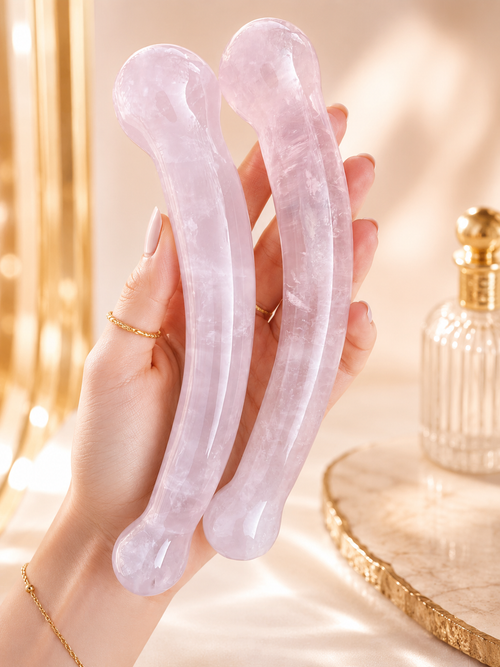 Auracrystal Arcadia Rose Quartz Crystal Massage Wand