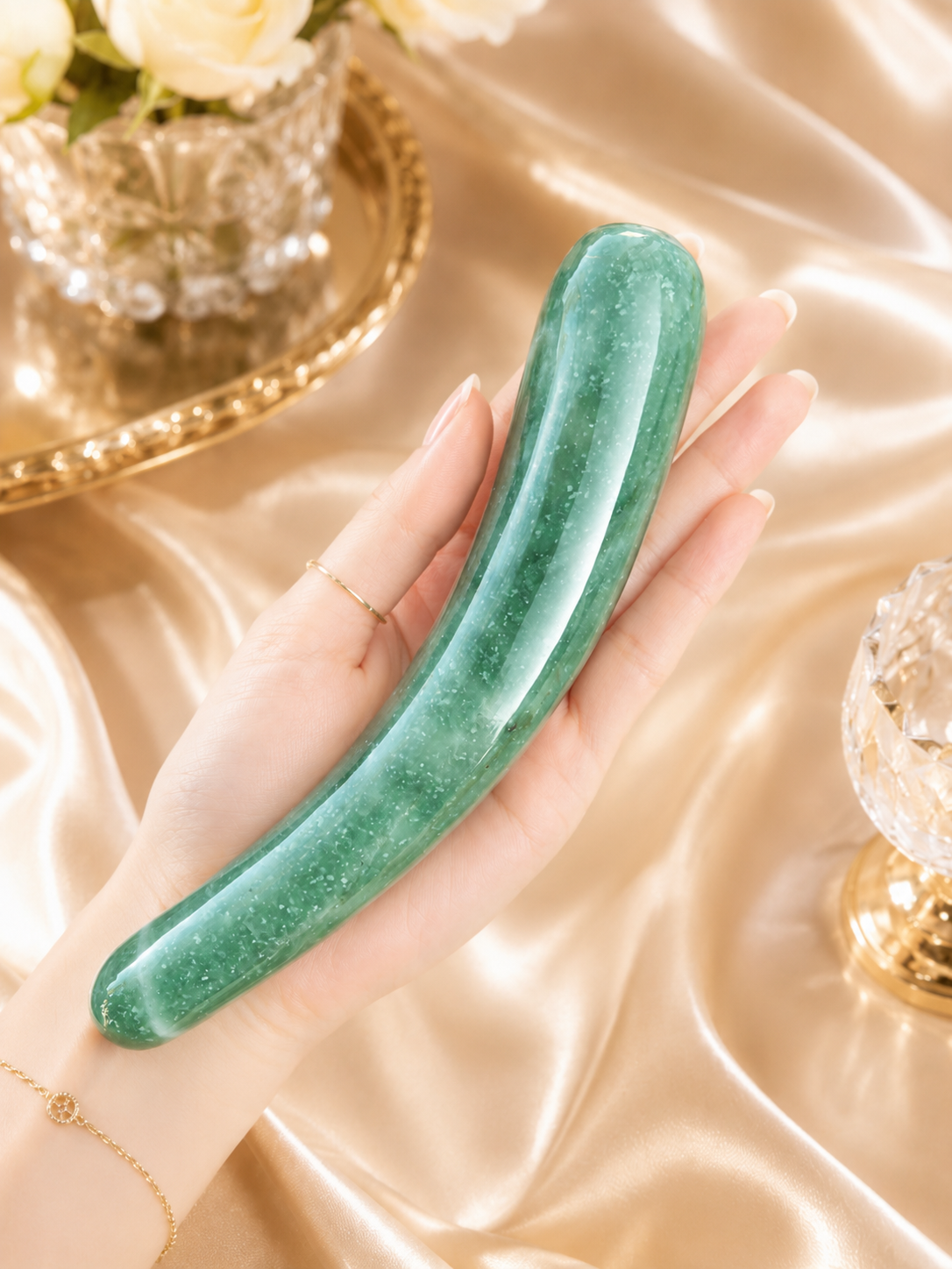 奥拉克里斯特尔爱欲绿玉晶按摩棒
