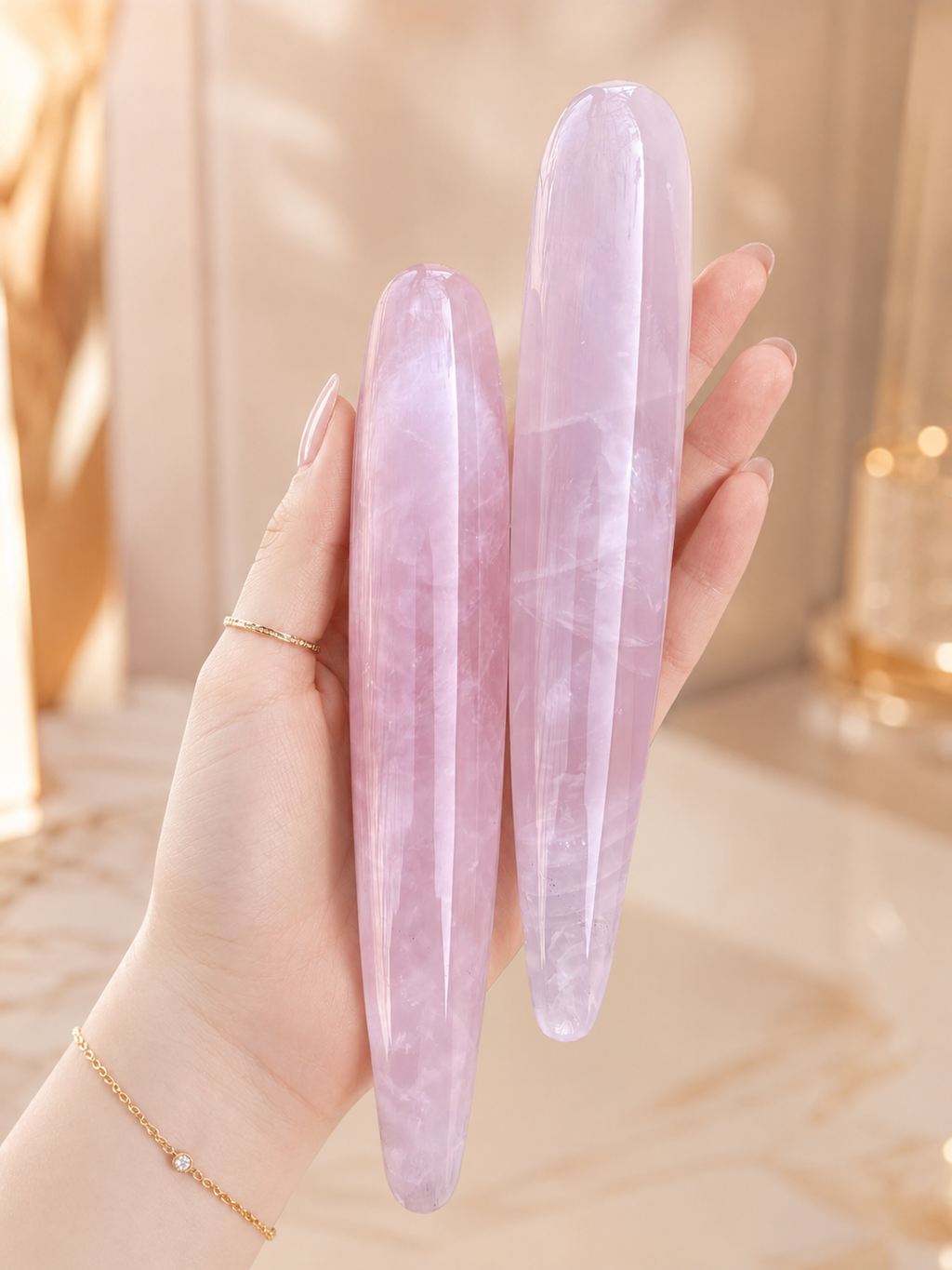 Auracrystal Euphoria Rose Quartz Crystal Massage Wand