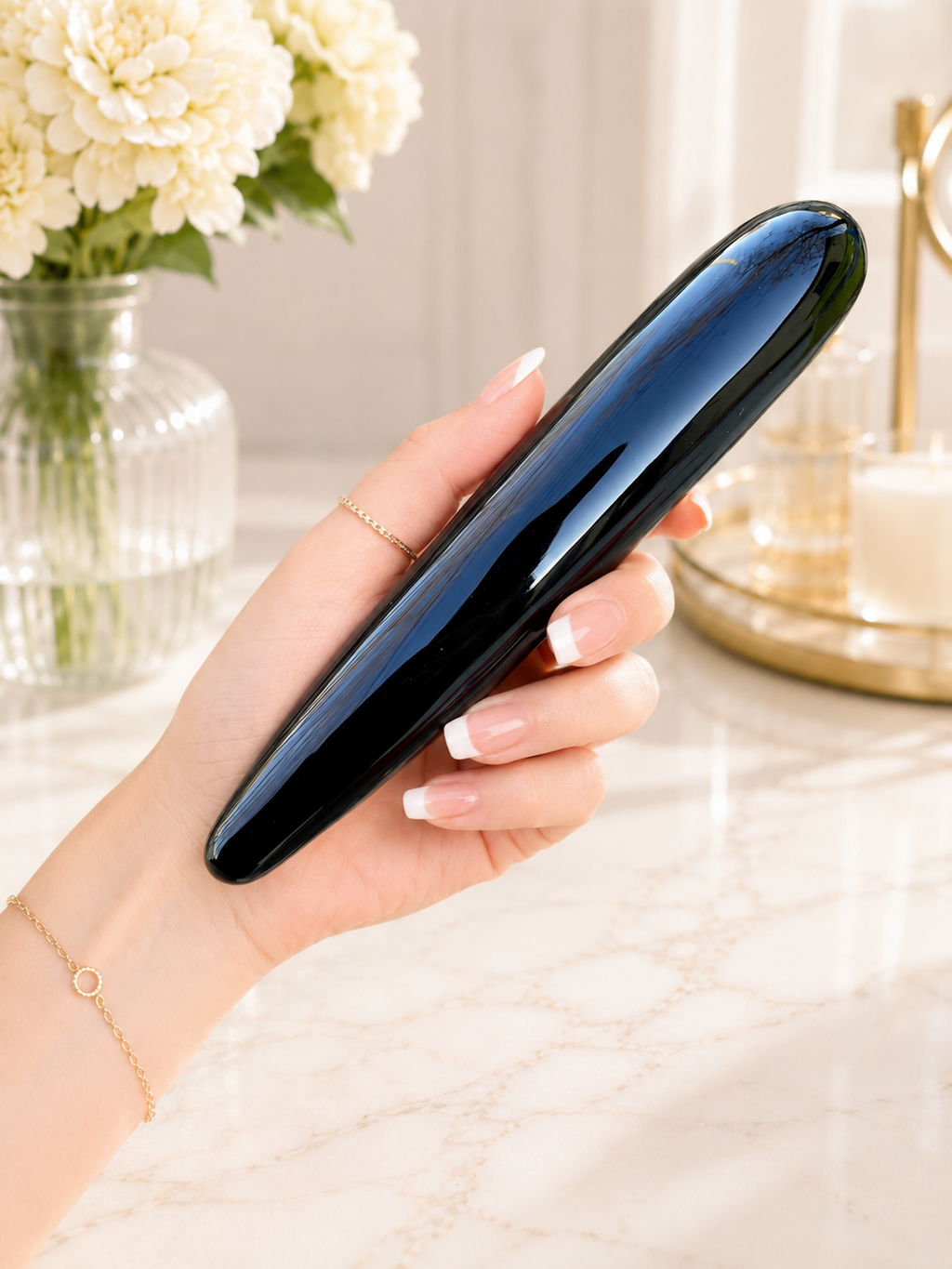 Auracrystal Thanatos Obsidian Crystal Massage Wand