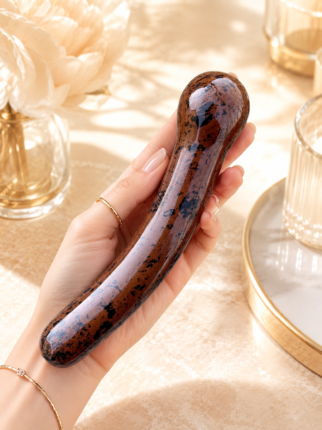 Auracrystal Hedone Mahogany Obsidian Crystal Massage Wand