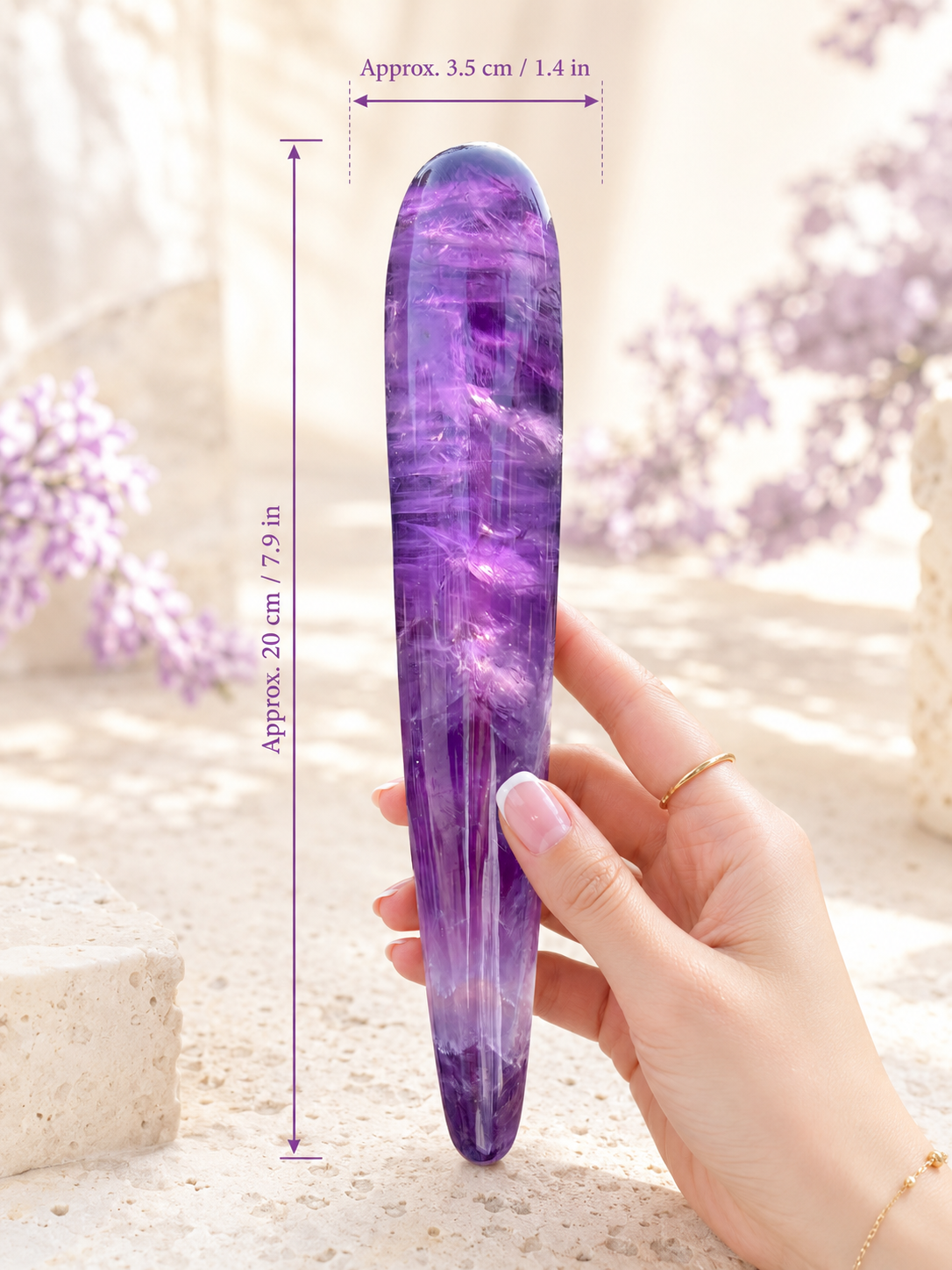 Auracrystal Amaranthos Amethyst Crystal Massage Wand