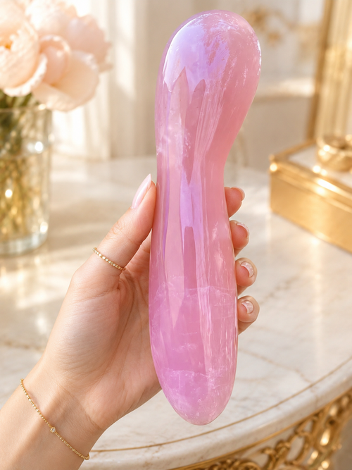 Auracrystal Ananke Rose Quartz Crystal Massage Wand