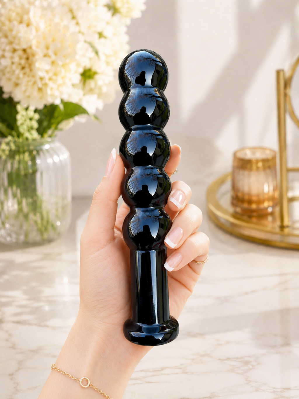 Auracrystal Orbi Obsidian Crystal Massage Wand