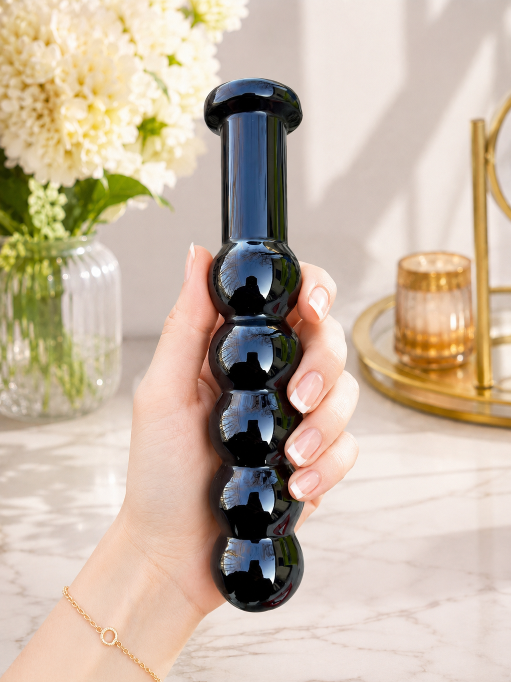 Auracrystal Orbi Obsidian Crystal Massage Wand