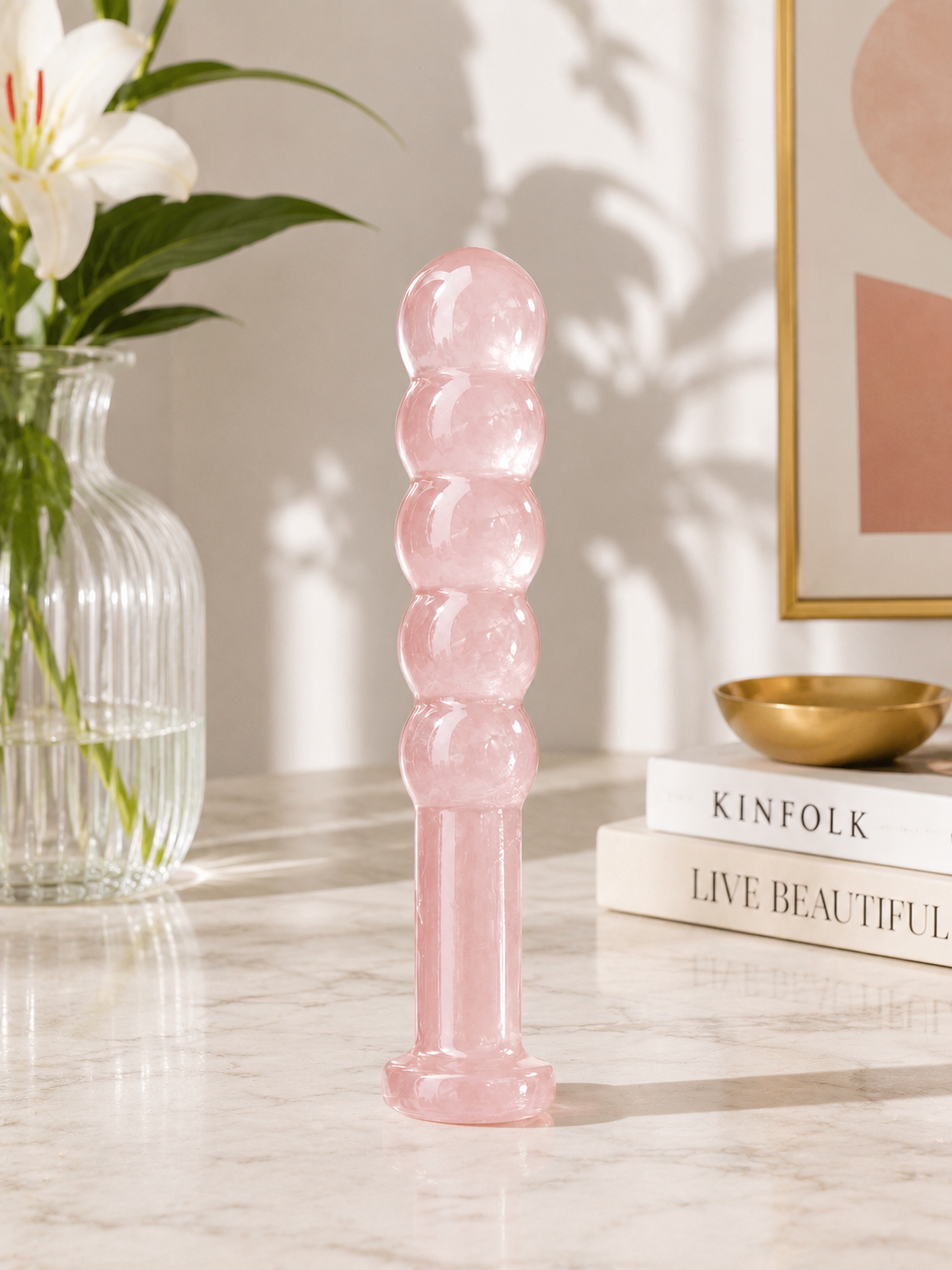 Auracrystal Orbis Rose Quartz Crystal Massage Wand