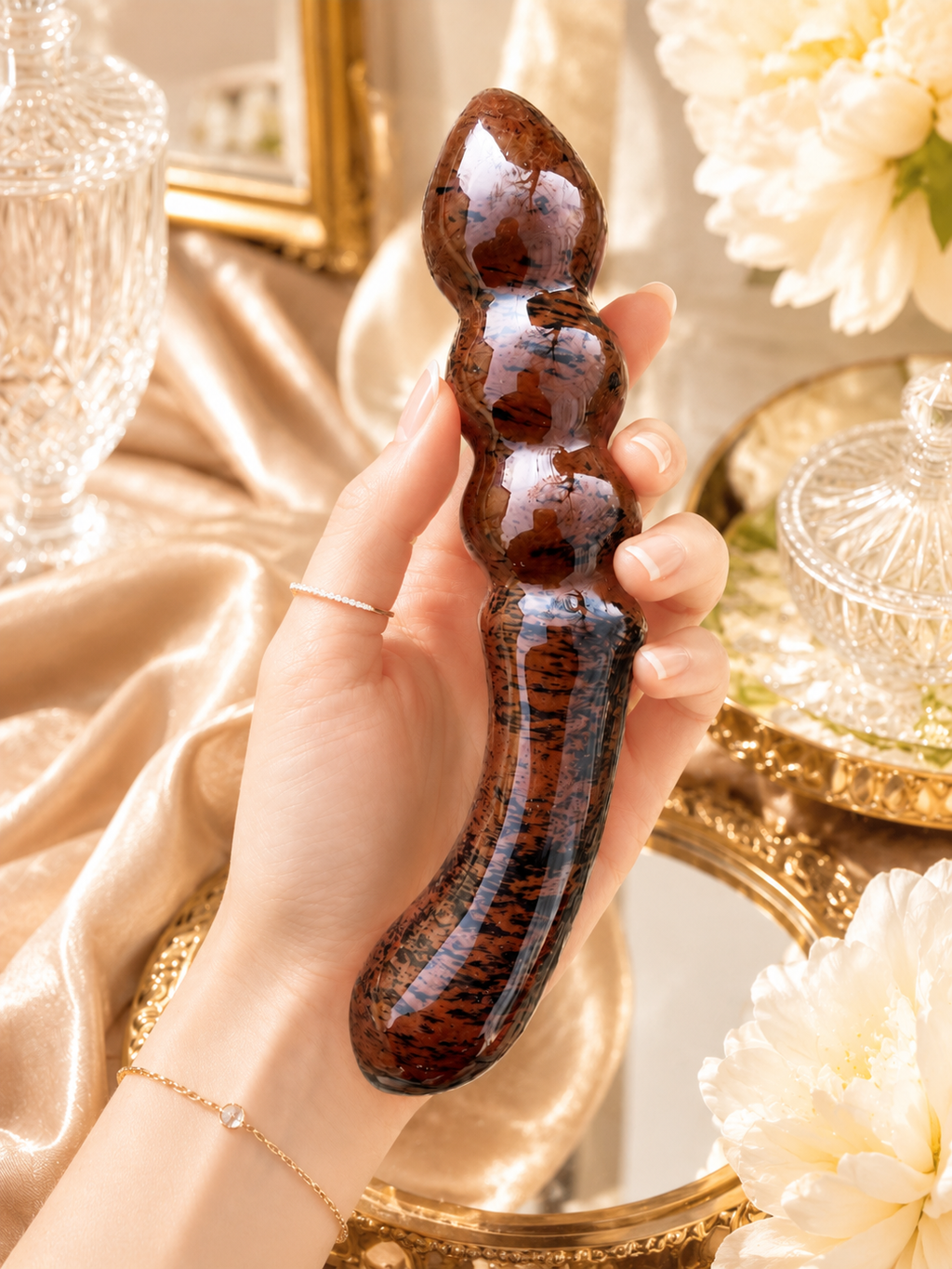 Auracrystal Nyx Mahogany Obsidian Crystal Massage Wand