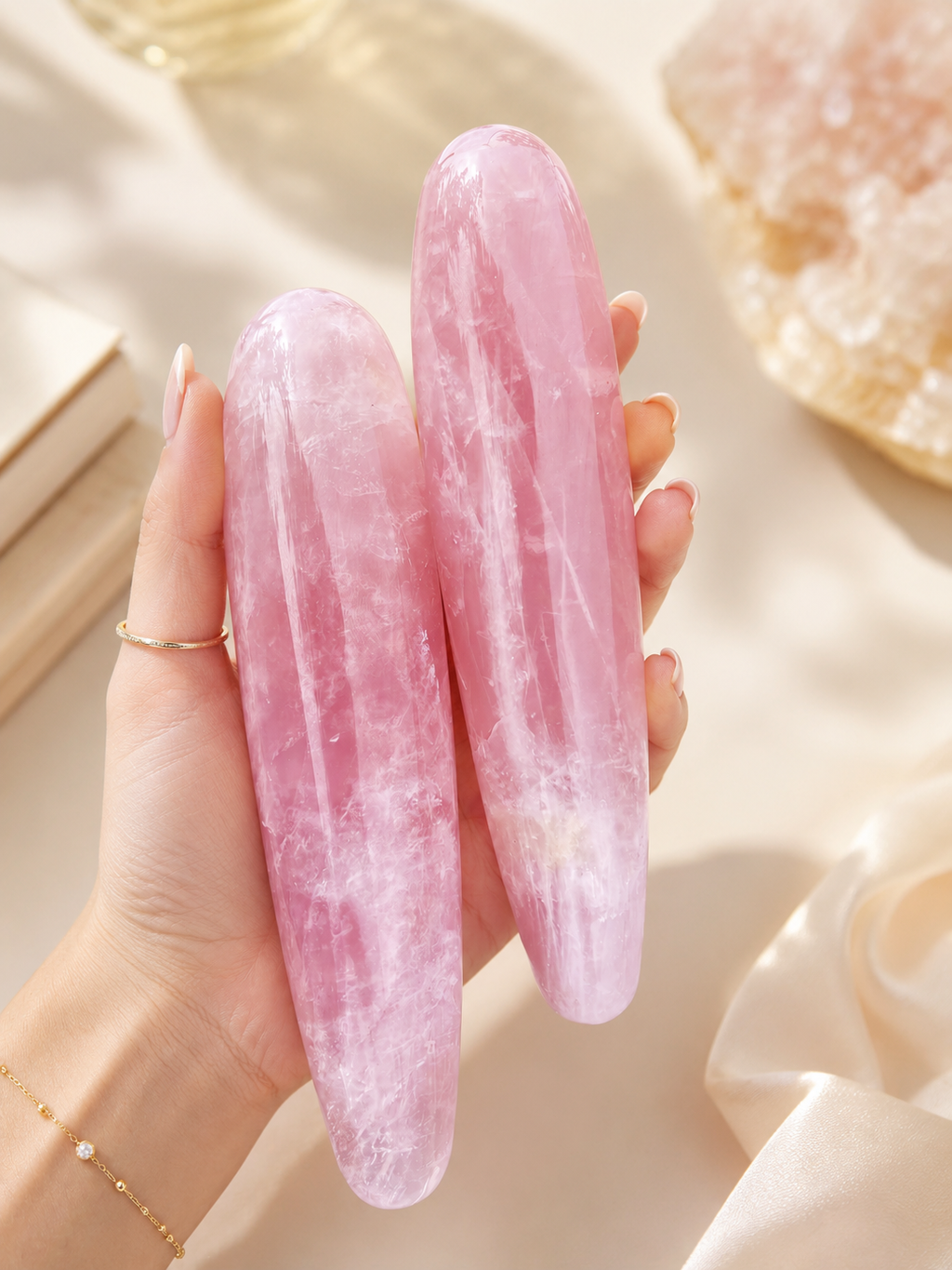 Auracrystal Euphoria Rose Quartz Crystal Massage Wand