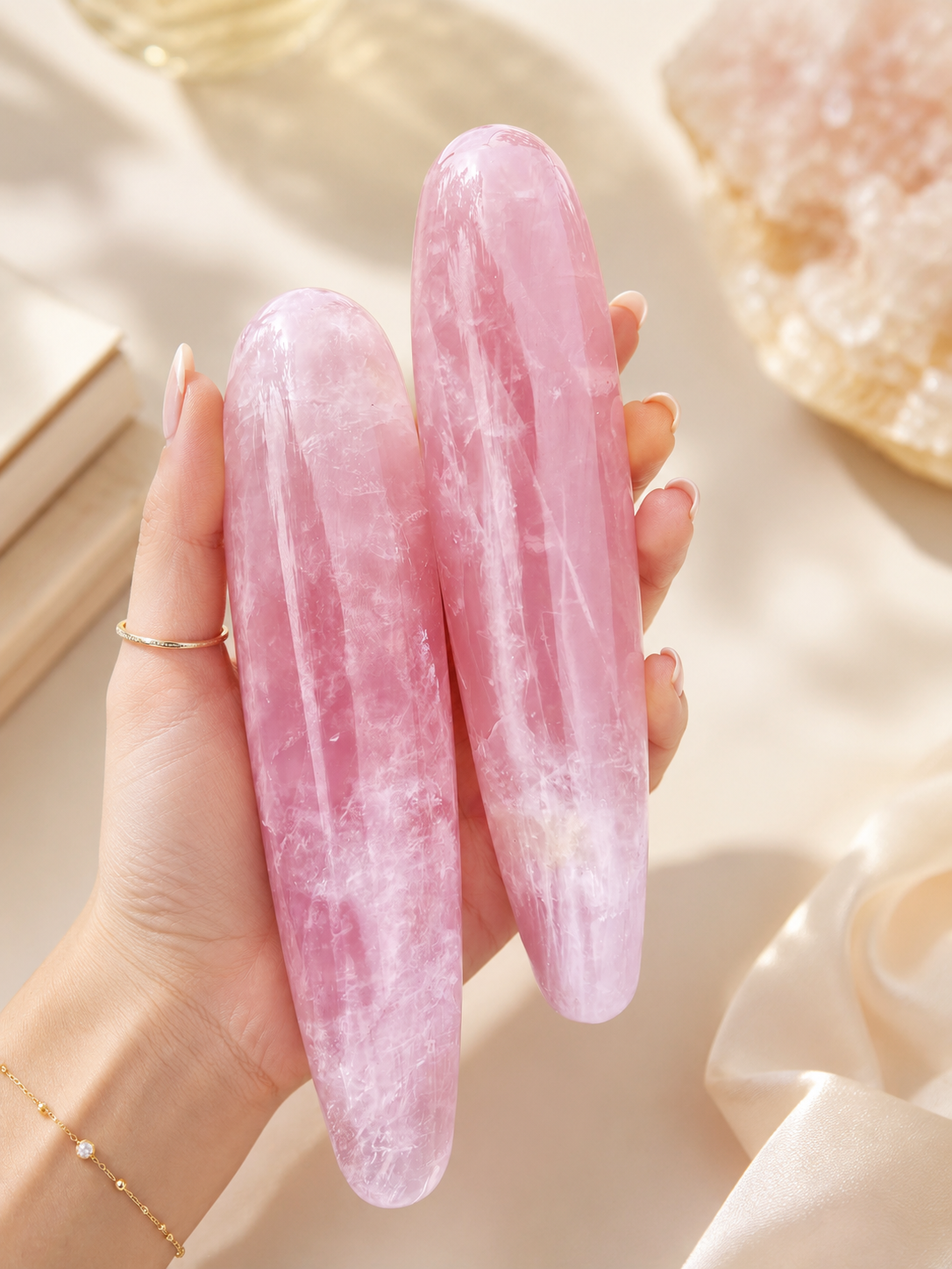 Auracrystal Euphoria Rose Quartz Crystal Massage Wand