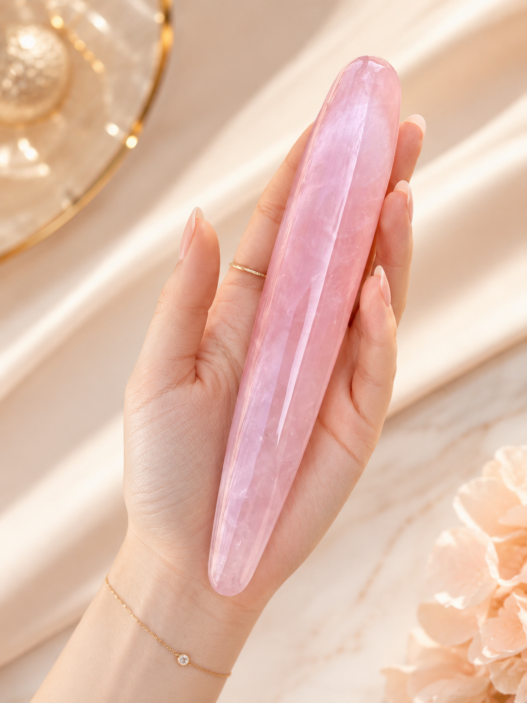 Auracrystal Euphoria Rose Quartz Crystal Massage Wand
