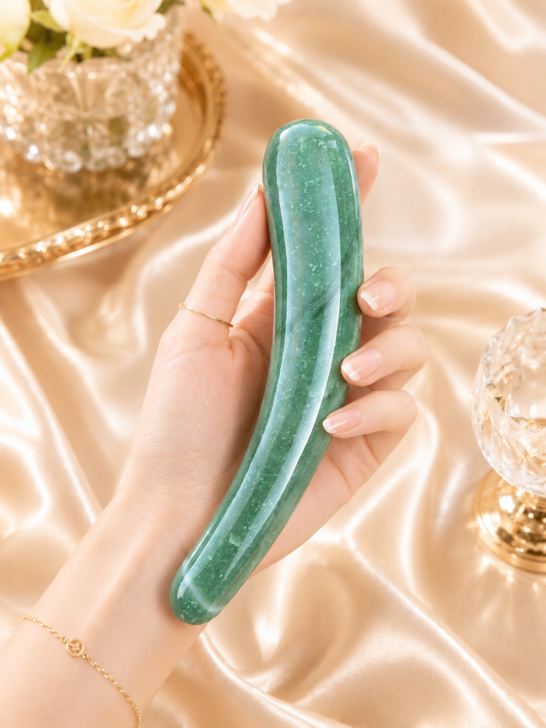 奥拉克里斯特尔爱欲绿玉晶按摩棒