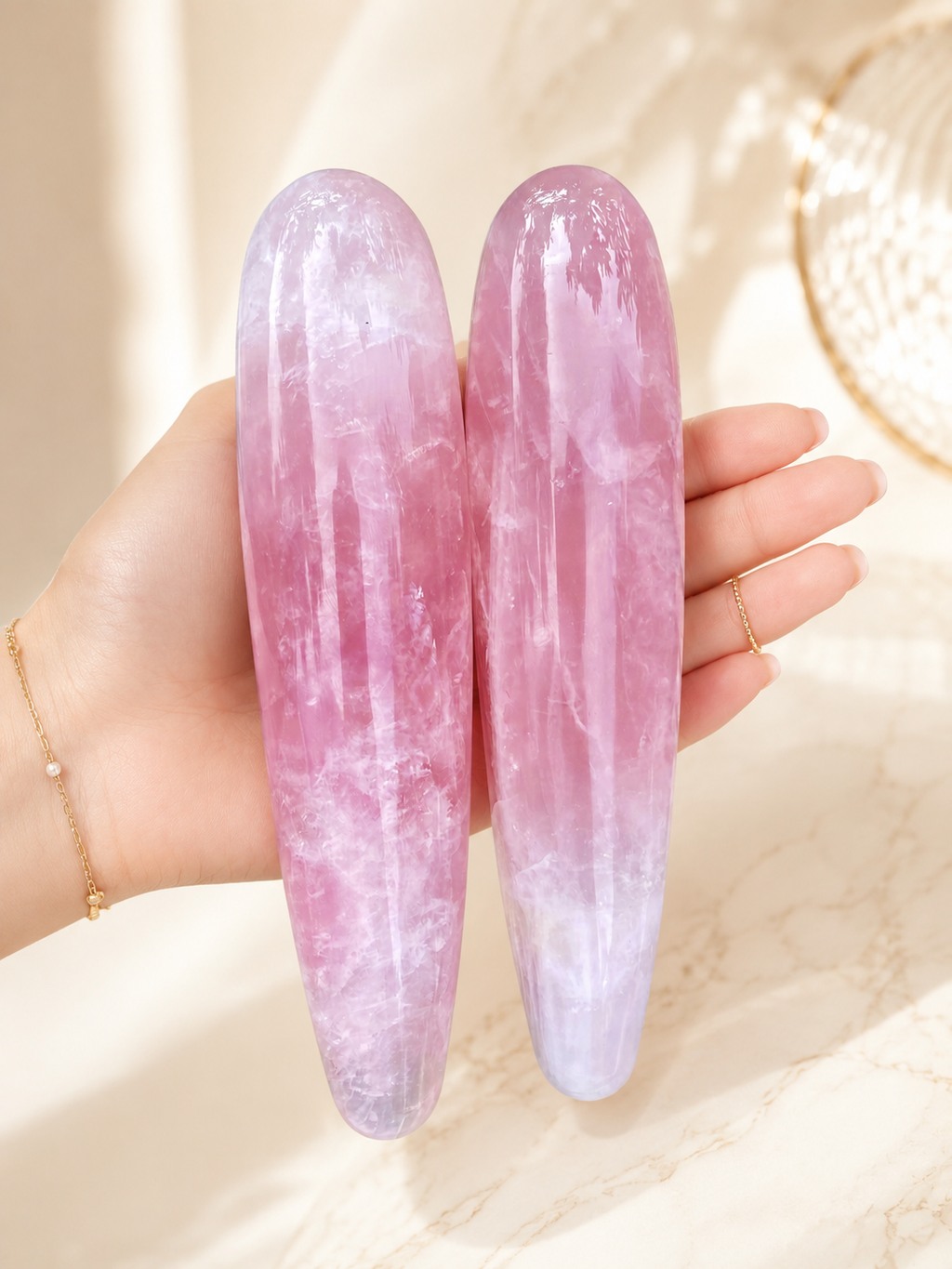 Auracrystal Euphoria Rose Quartz Crystal Massage Wand