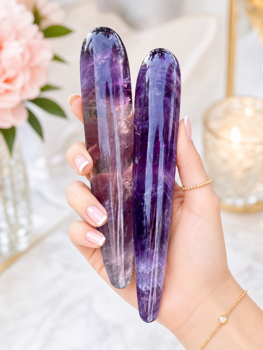 Auracrystal Amaranthos Amethyst Crystal Massage Wand