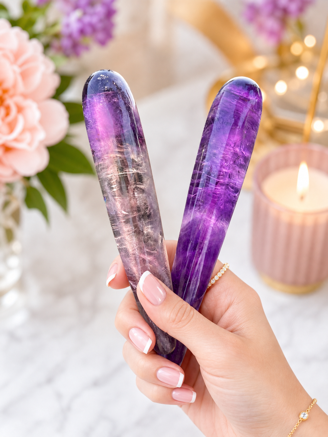 Auracrystal Amaranthos Amethyst Crystal Massage Wand