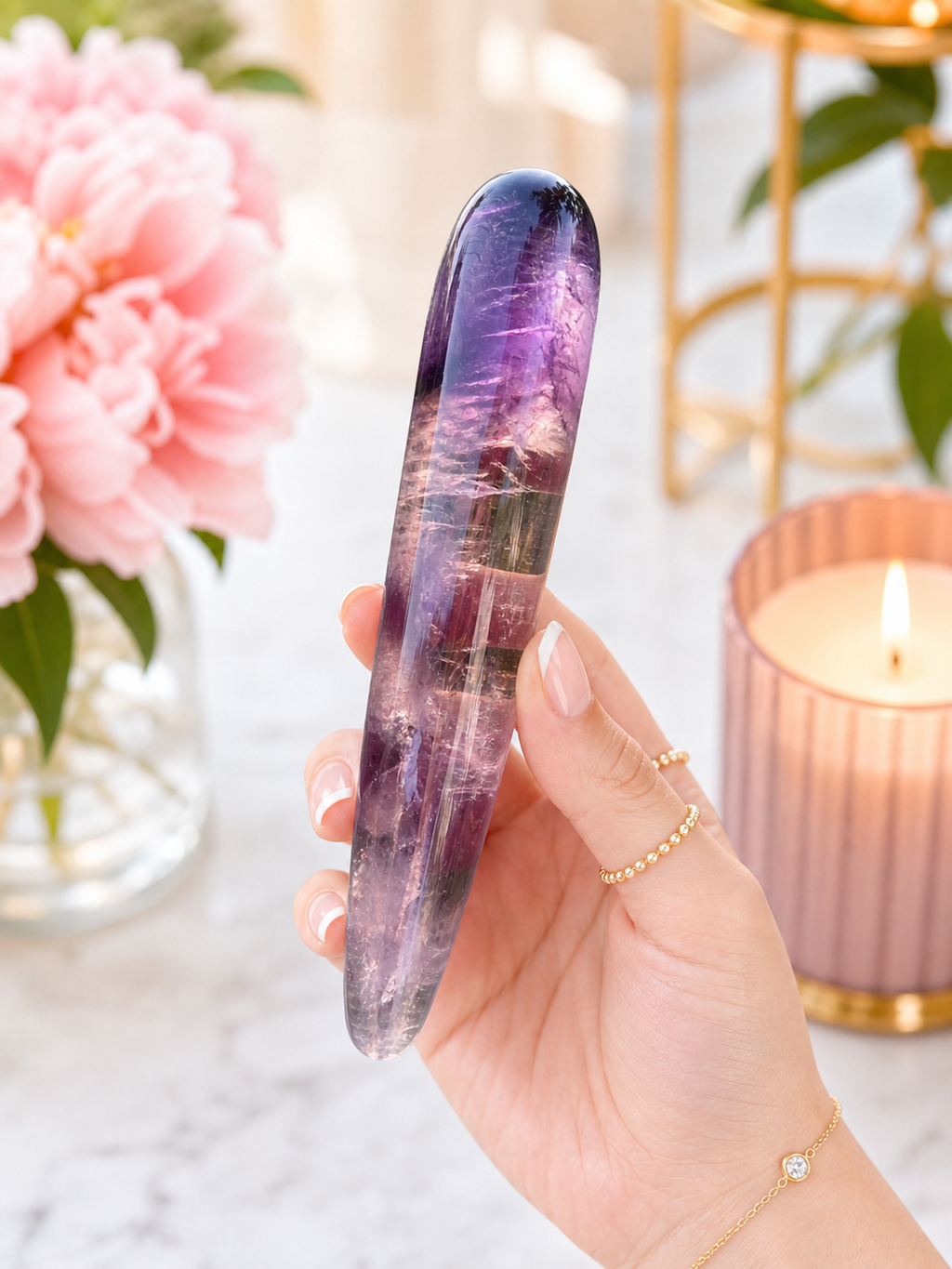 Auracrystal Amaranthos Amethyst Crystal Massage Wand