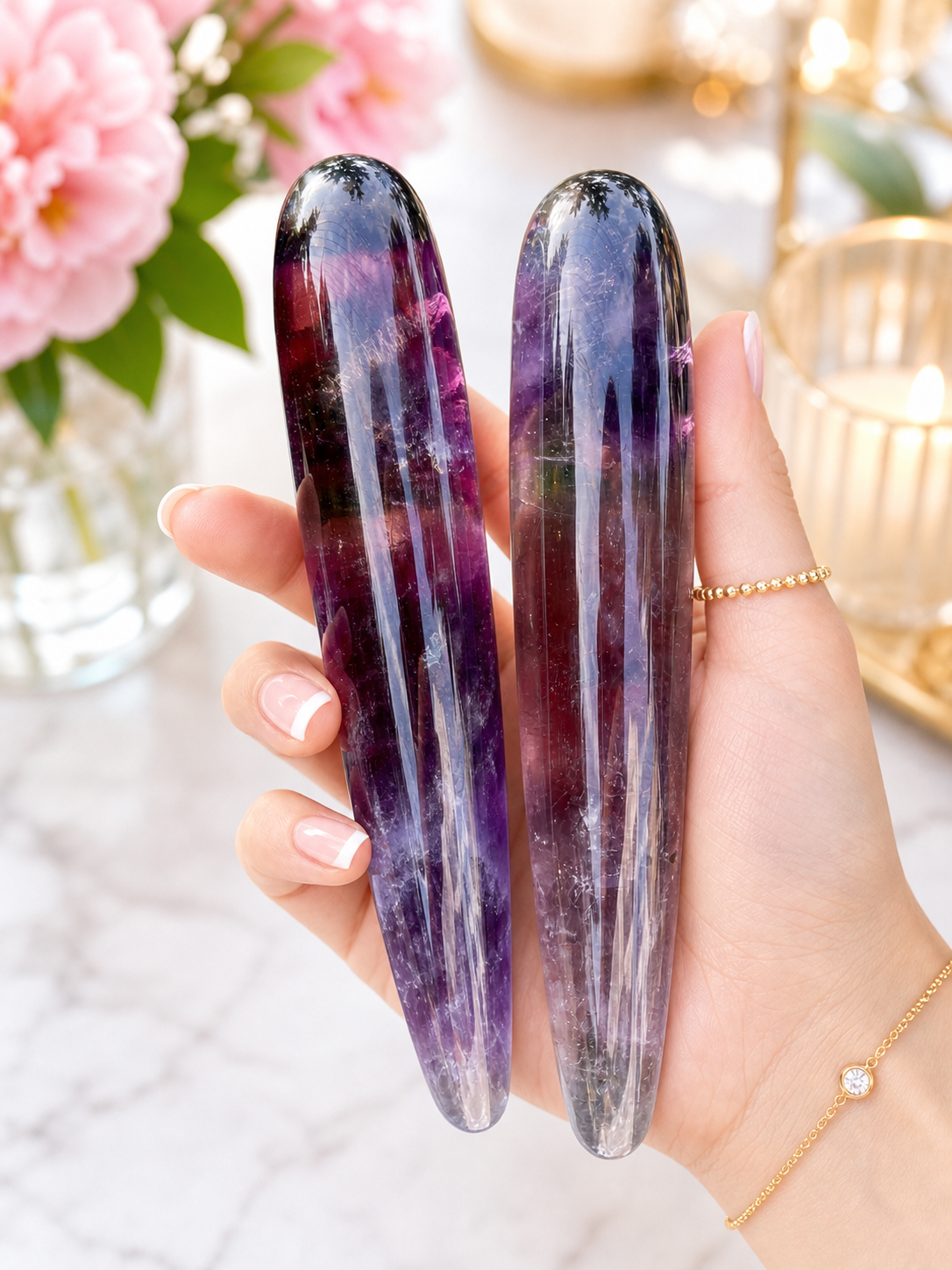 Auracrystal Amaranthos Amethyst Crystal Massage Wand