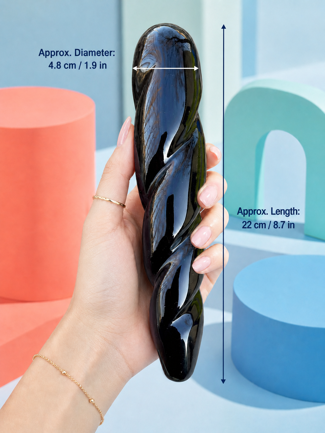 Auracrystal Helix Obsidian Crystal Massage Wand