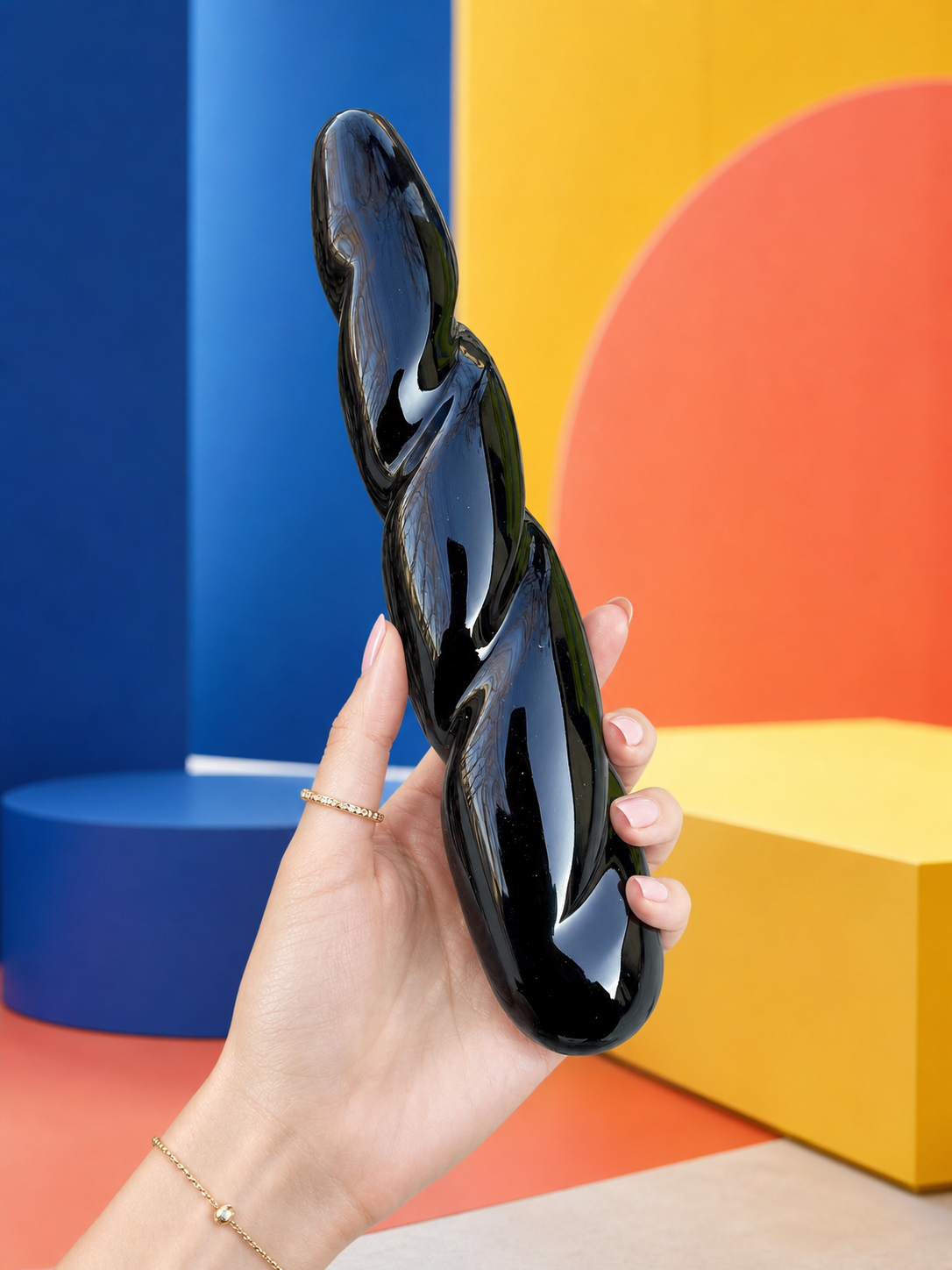 Auracrystal Helix Obsidian Crystal Massage Wand