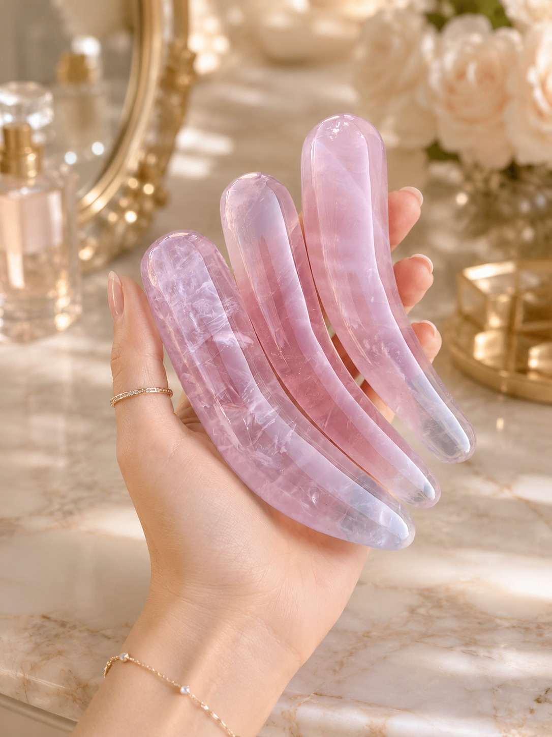 Auracrystal Aeon Rose Quartz Crystal Massage Wand