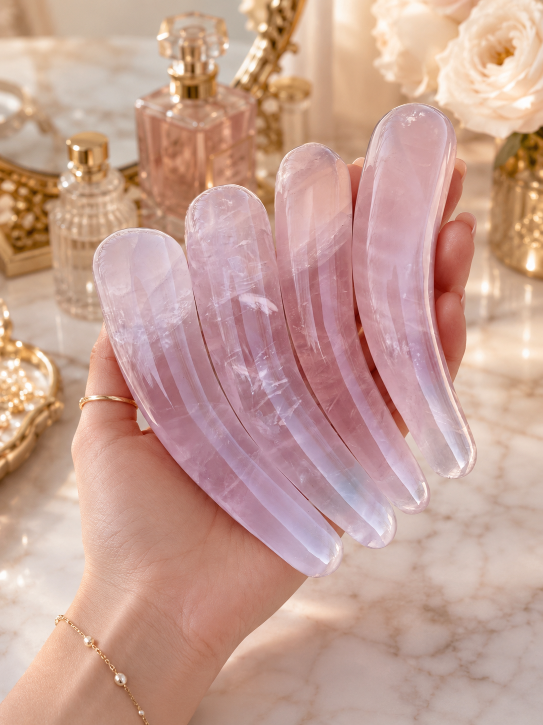Auracrystal Aeon Rose Quartz Crystal Massage Wand
