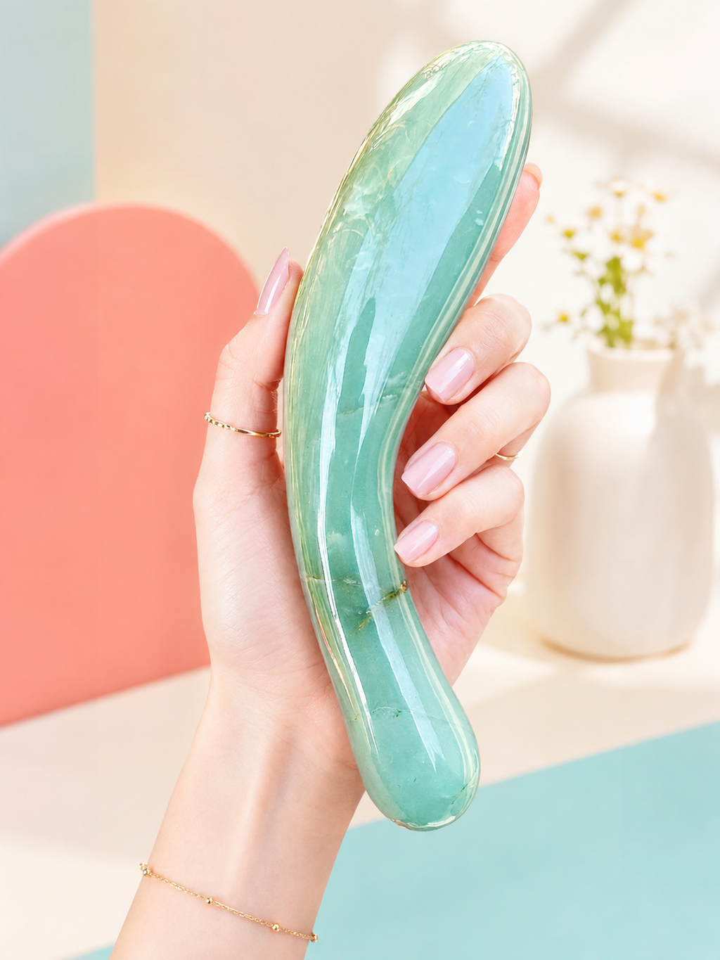 Auracrystal Phallos Green Aventurine Crystal Massage Wand
