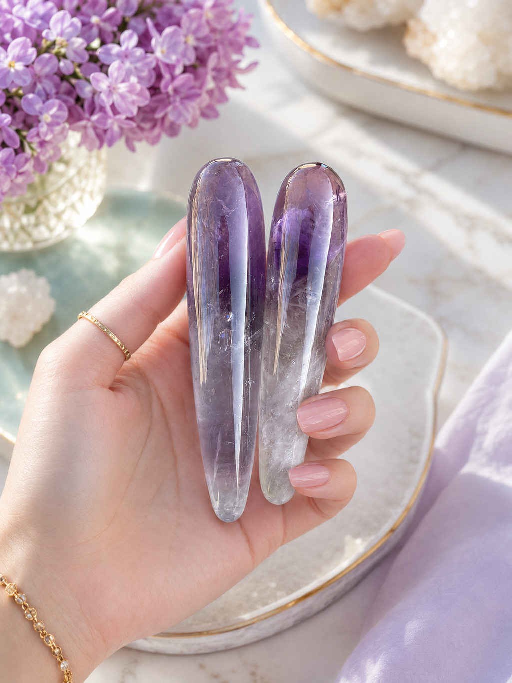 Auracrystal Ambrosia Amethyst Crystal Massage Wand