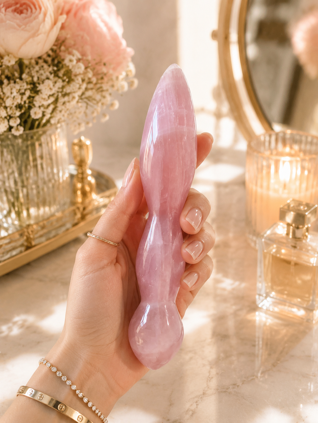 Auracrystal Eros Rose Quartz Crystal Massage Wand