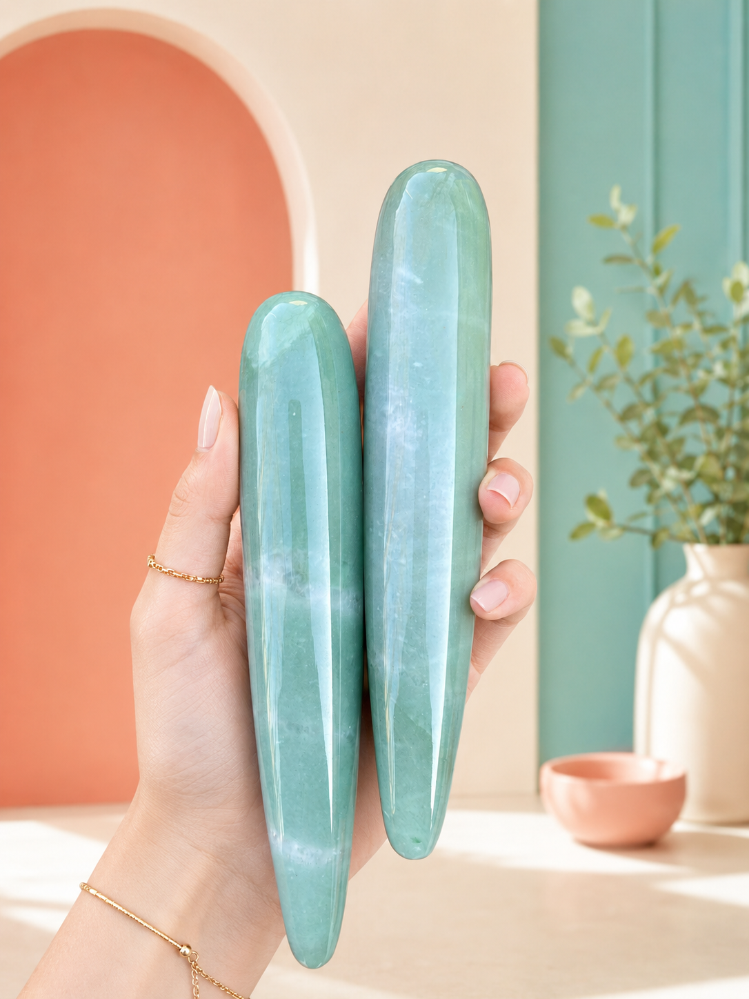 Auracrystal Thanatos Green Aventurine Crystal Massage Wand