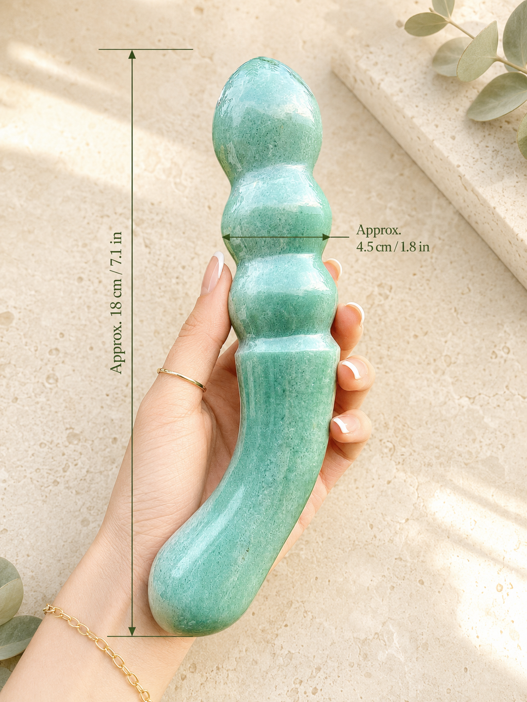 Auracrystal Nyx Green Aventurine Crystal Massage Wand