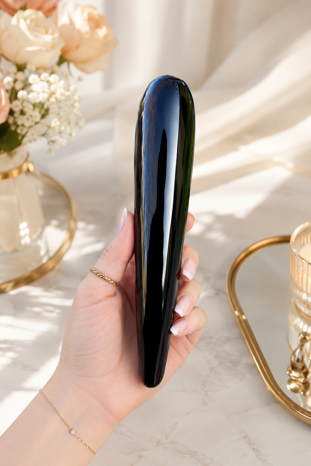 Auracrystal Thanatos Obsidian Crystal Massage Wand