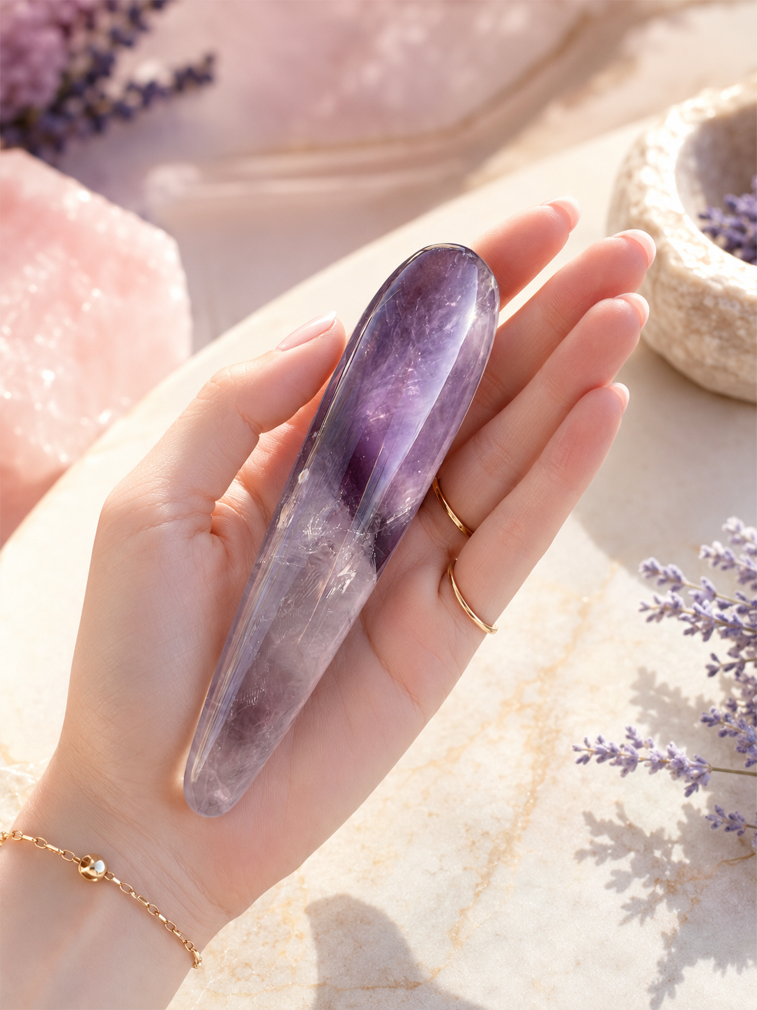 Auracrystal Ambrosia Amethyst Crystal Massage Wand