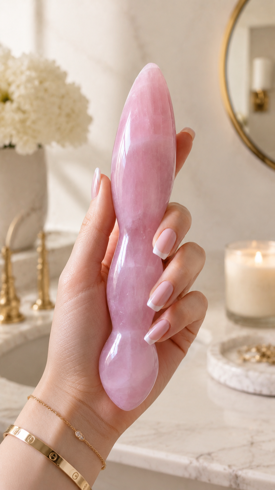Auracrystal Eros Rose Quartz Crystal Massage Wand