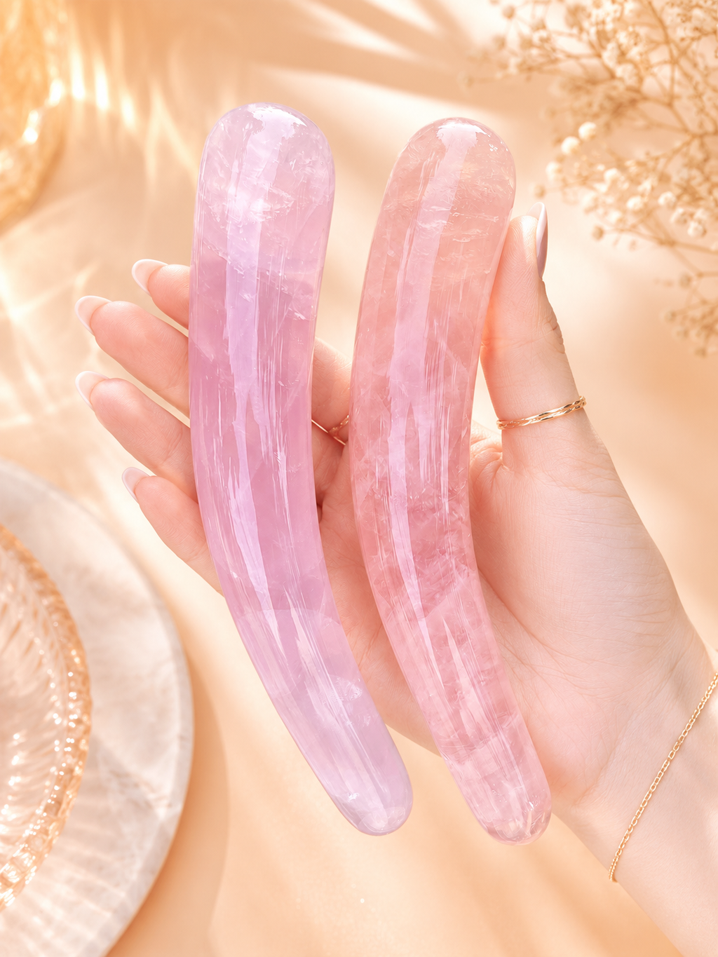Auracrystal Eros Rose Quartz Crystal Massage Wand