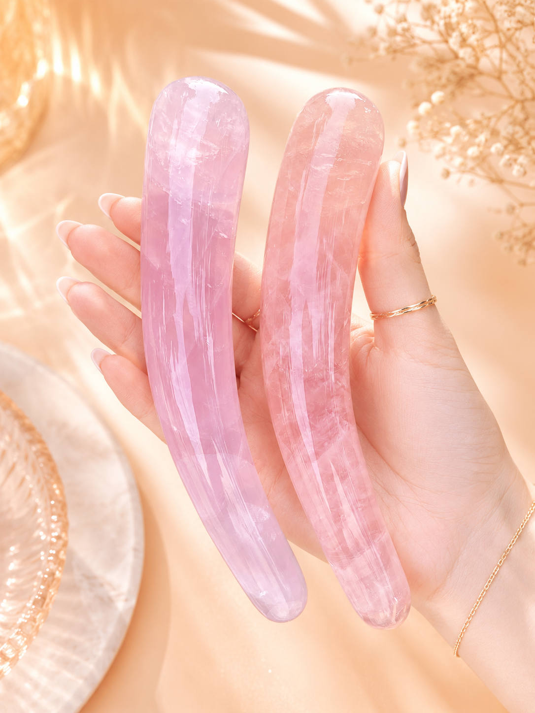 Auracrystal Eros Rose Quartz Crystal Massage Wand