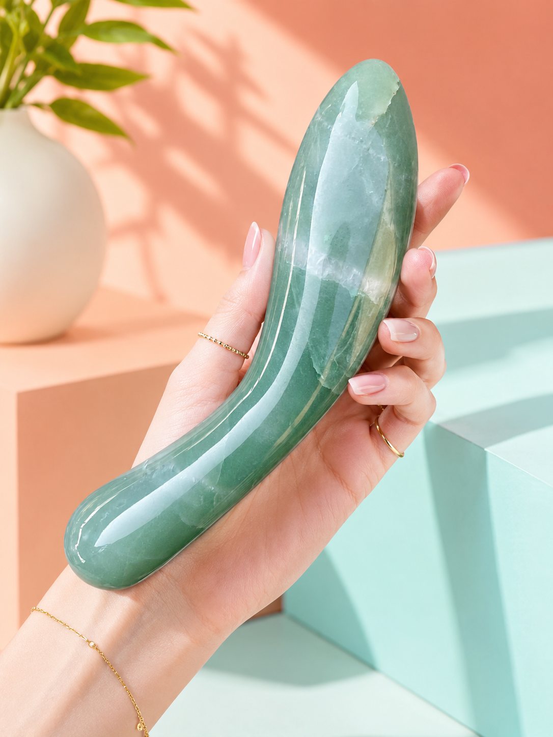Auracrystal Phallos Green Aventurine Crystal Massage Wand