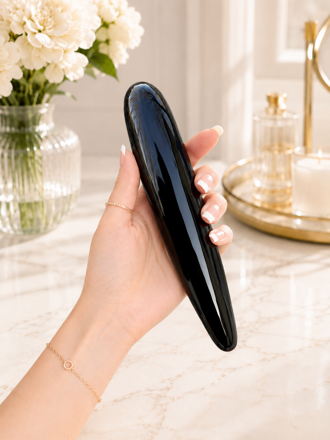 Auracrystal Thanatos Obsidian Crystal Massage Wand