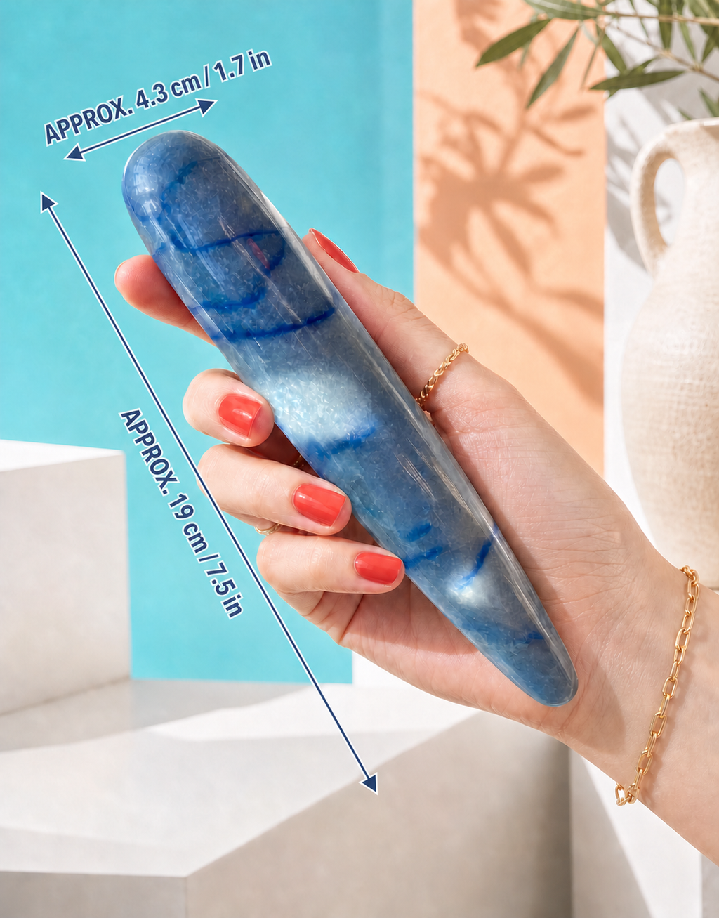 Auracrystal Thanatos Blue Aventurine Crystal Massage Wand