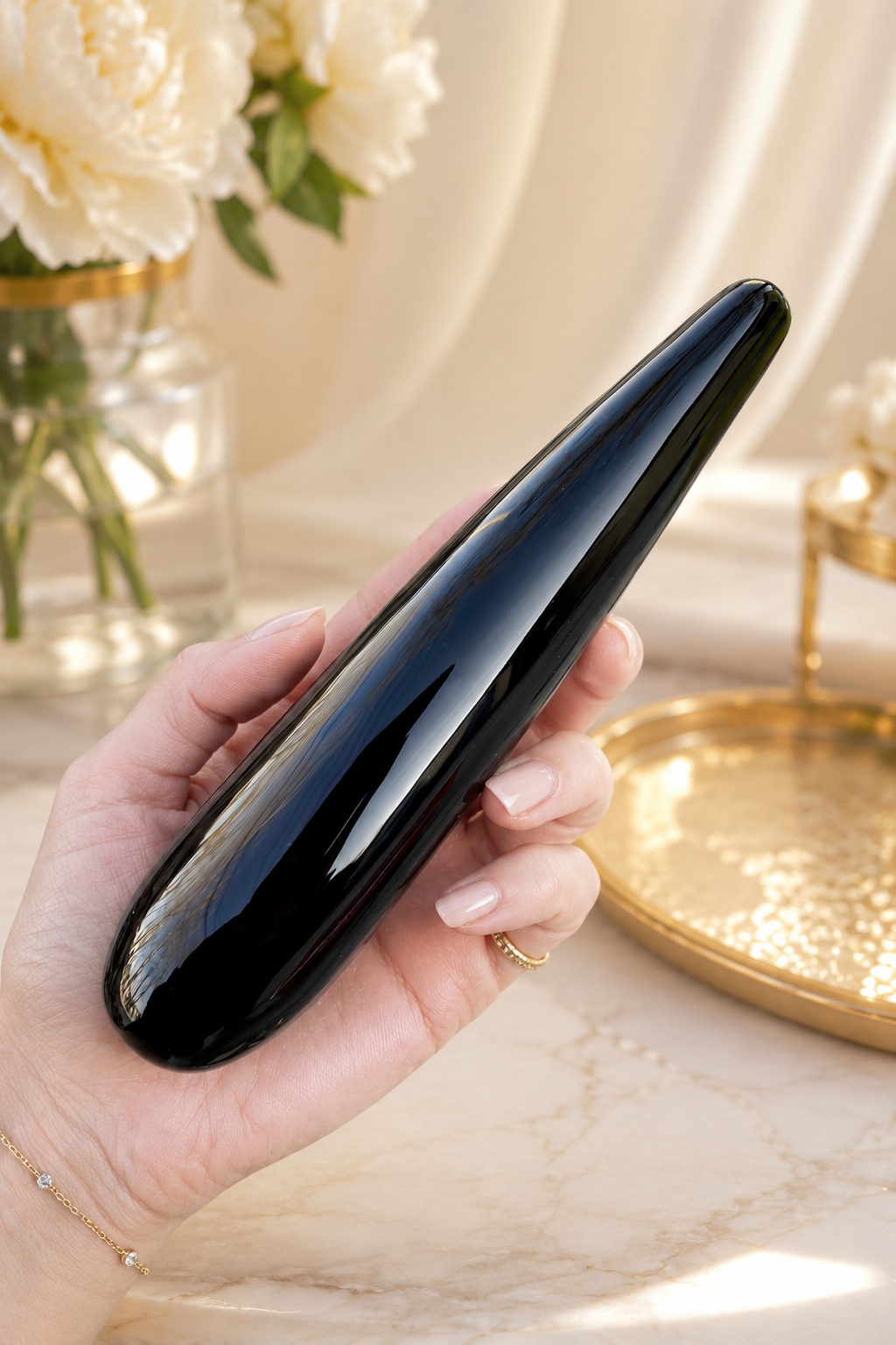Auracrystal Thanatos Obsidian Crystal Massage Wand