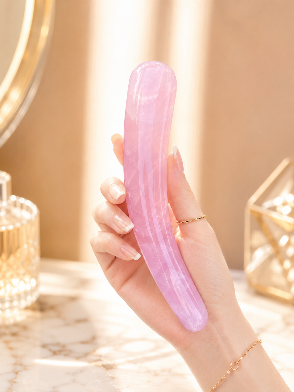 Auracrystal Eros Rose Quartz Crystal Massage Wand