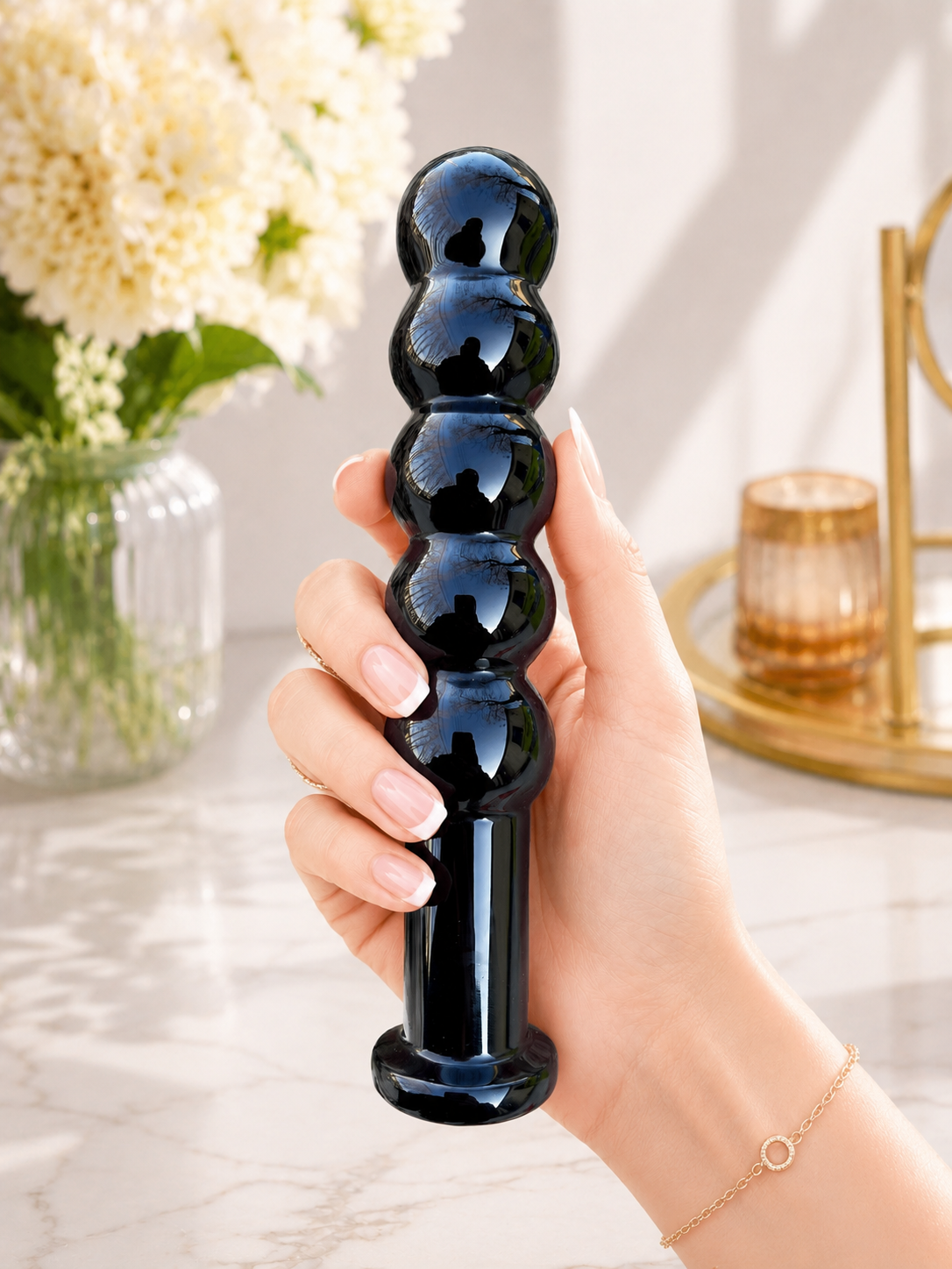 Auracrystal Orbi Obsidian Crystal Massage Wand