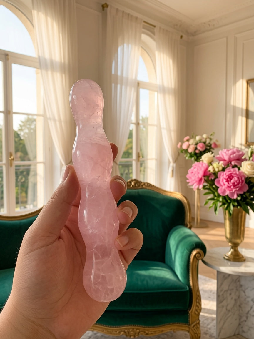 Auracrystal Anank Rose Quartz Crystal Massage Wand