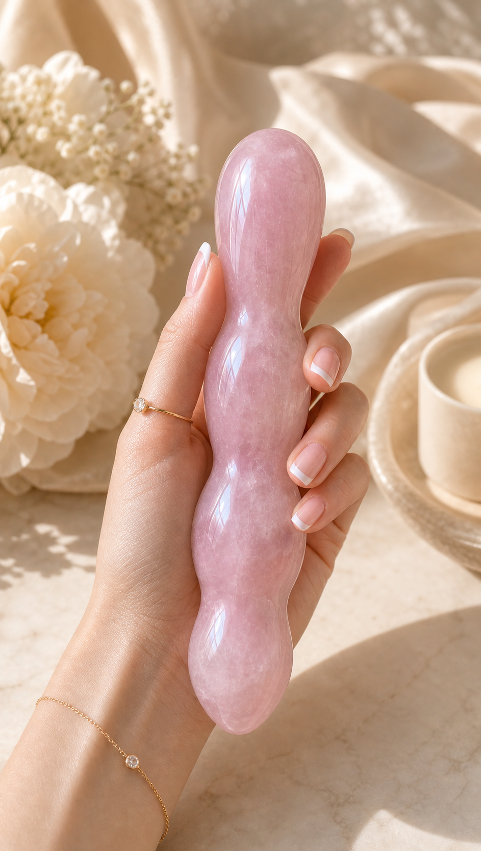 Auracrystal Anank Rose Quartz Crystal Massage Wand